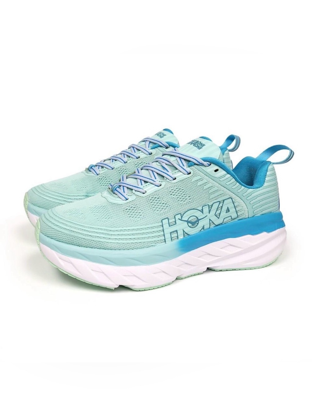 HOKA ONE ONE Bondi 6 Women’s Size 8.5 Aqua Blue Running Walking Shoes